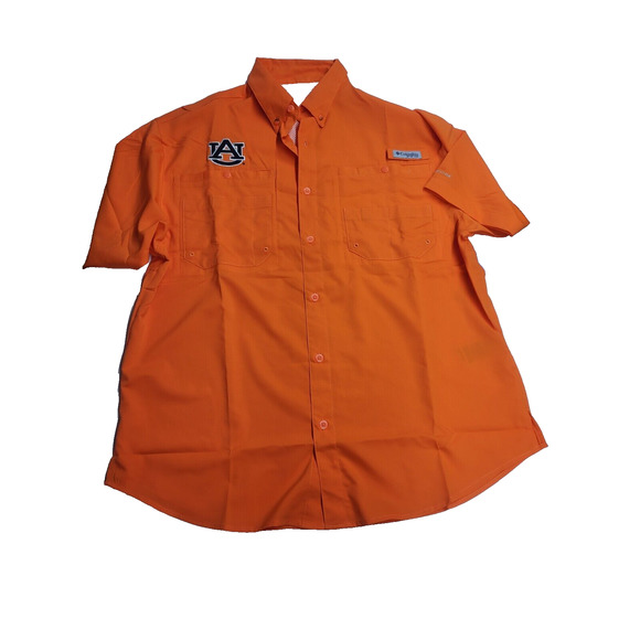 New COLUMBIA PFG Vented Shirt AU Auburn Tigers Orange Vented Fishing Men's‎ M - Picture 1 of 6
